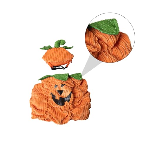 NIYANGLE 1 Satz Haustier-kürbis-Set Halloween-kürbis-Kleidung Sich Anziehen Halloween-kürbis-kostüm Hundekürbiskostüm Halloweenkostüm Halloween-kostüme Für Hunde Ups Orange Polarfleece von NIYANGLE