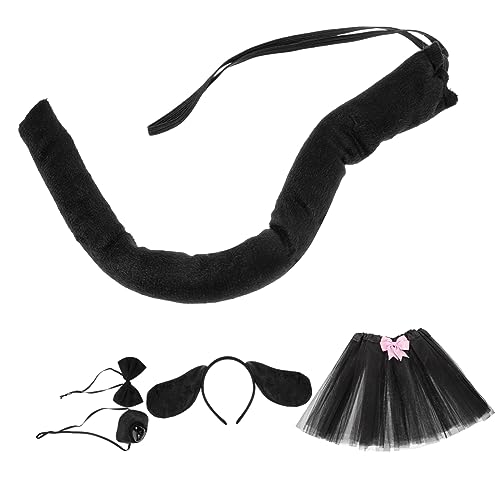 NIYANGLE 1 Satz Schwarzer Welpen-Tutu-Anzug Cosplay-Hundeohr-Stirnband Welpenhundkostüm Stirnband für Welpenohren seidenband bandfeile Hunde-Welpen-Ohr-Stirnband Hündchen Kostüm Stoff Black von NIYANGLE
