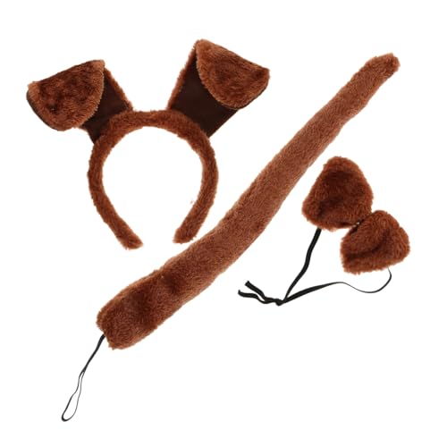 NIYANGLE 1Satz Welpen Hundeohren Dekoratives Stirnband Mit Fliege Kostüm Zubehör Für Haustiere Party Deko Für Halloween Weihnachten Feierlichkeiten von NIYANGLE