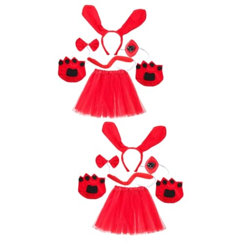 NIYANGLE 2 Sets Dackel Stirnband Dalmatiner Nase Netzrock Set Dekoratives Hundekostüm Halloween Welpen Hundekostüm Hundekostüm Für Verschleißfestes Tierkostüm Erwachsene Zubehör von NIYANGLE