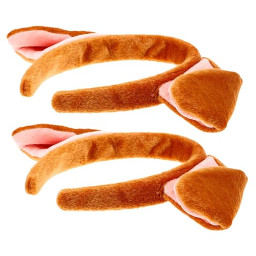NIYANGLE 2 Stück Welpen Stirnband Hunde Haustier Festival Kopfschmuck Cosplay Stirnbänder Cosplay-Kopfschmuck Empfindliches Stirnband Haarband Haarverzierung Stoff von NIYANGLE