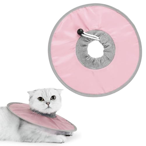 NIYATA Katzenhalsband, Anti-Lecken und Kratzschutz, verstellbar und rosa, Größe M, für die Erholung von Katzen und kleinen Hunden von NIYATA