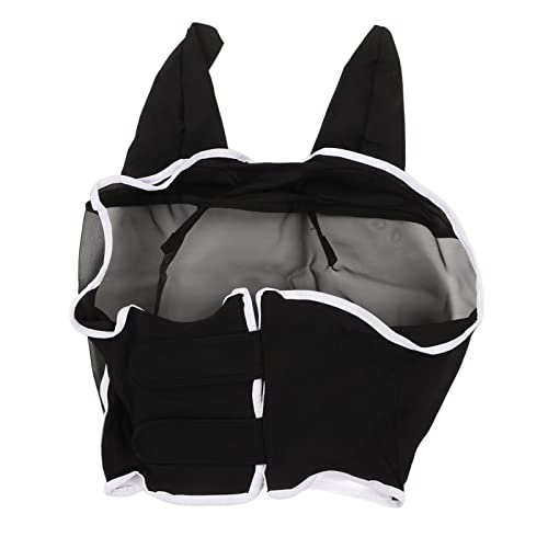 Mesh-Pferde-Fliegenmaske, UV-Schutz, Atmungsaktive Maske mit Ohren für Pferde (L) von NIZUUONE