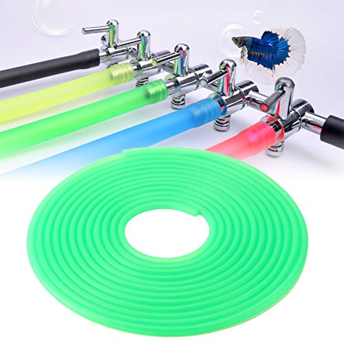 NIZUUONE 5m Silikonaquarium -Sauerstoffschlauchrohr für Fischtank, Cuttable Sauerstoffrohr mit Mehreren Farben für eine Lebendige Fischtankdekoration (Green) von NIZUUONE