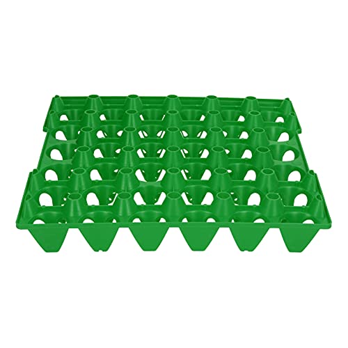NIZUUONE Eierablettung 30 Zelleizkisten Halter für Haushaltsbetriebe, Wiederverwendbare Stapelbare Eierhalter für Eiertransport (Green) von NIZUUONE