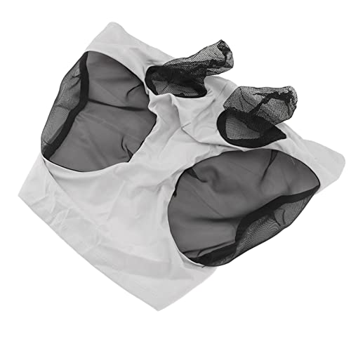 Pferdenetz-Fliegenmaske, Atmungsaktiv, Elastisch, Schützende Reitausrüstung Zum Reiten [Pferde-Gesichtsmaske mit Ohren] [Pferde-Fliegenmaske] (Grey) von NIZUUONE