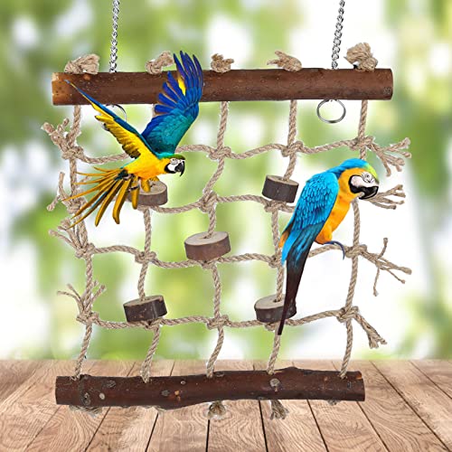 NIZUUONE Vogel-Papageien-Spielzeug, Hanfseil, Kletterleiter, Natürliche Spaßübung für Sittich-Papageien NIZUUONE Vogel-Papageien-Spielzeug, Hanfseil, Kletterleiter, Natürliche Spaßübung für Sittich-Papageien von NIZUUONE