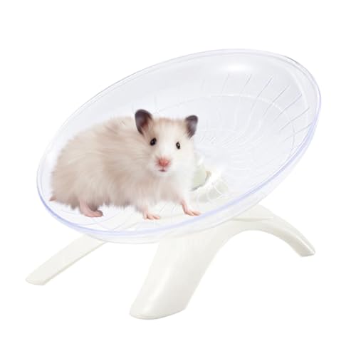 Hamster fliegende Untertasse Leise Laufrad 12 Zoll Geeignet für Meerschweinchen, Hamster, Igel und andere Kleintiere, um eine sichere Bewegung zu gewährleisten (Weiß) von NIhtian