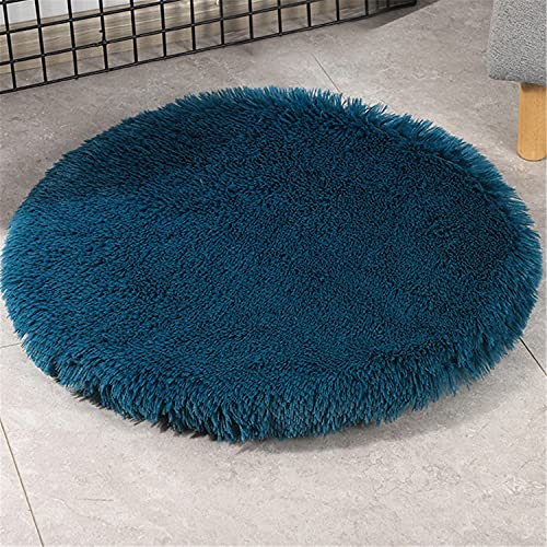 NLCYYQ Hundematte Hundekissen Haustiermatte Haustierbett Haustier Matratze Weicher Plüsch Flauschige Haustiere Schlafdecke Kissen Matte Nest Waschbar (Durchmesser 80 cm,Blaugrün) von NLCYYQ