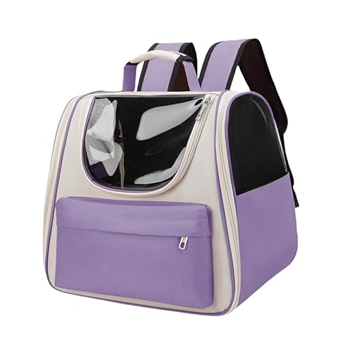 NLINIOZWN Katzentasche, tragbar, transparent, Weltraumkapsel, doppelte Schulter, Katzenrucksack, Katzen-Schultasche, große Kapazität, Hundetasche, Haustierbedarf (lila (37 x 34 x 25 cm) von NLINIOZWN