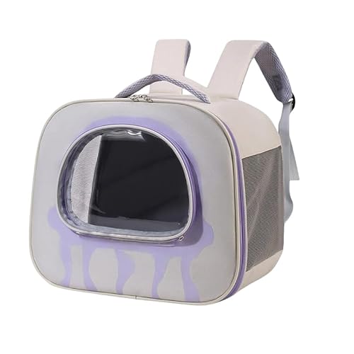 NLINIOZWN Katzentasche, tragbar, transparent, Weltraumkapsel, doppelte Schulter, Katzenrucksack, Katzen-Schultasche, große Kapazität, Hundetasche, Haustierbedarf (lila (H x B x T): 30 x 35 x 23 cm von NLINIOZWN