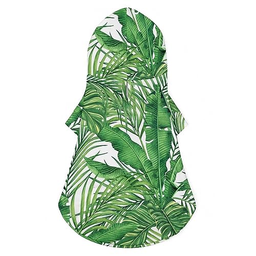 Aquarell-Kokosnuss-Bananen-Palmblatt-Hunde-Kapuzenpullover, luxuriöse Hundekleidung, Winter-Hundejacke, Haustierkleidung, Kapuzenpullover, französische Bulldogge, Teddy, Mops, Welpenkleidung, XL Aquarell-Kokosnuss-Bananen-Palmblatt-Hunde-Kapuzenpullover, luxuriöse Hundekleidung, Winter-Hundejacke, Haustierkleidung, Kapuzenpullover, französische Bulldogge, Teddy, Mops, Welpenkleidung, XL von NLWQEKV