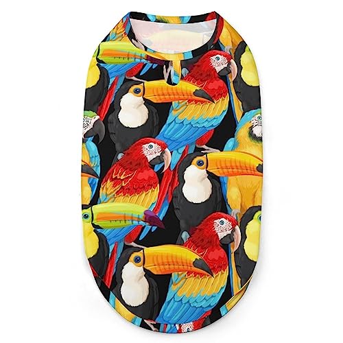Aras und Tukane Hunde-Shirts, Haustier-Sweatshirt, Geburtstagsgeschenk, Kleidung, T-Shirt, ärmelloses Sommer-Tanktop für Welpen und Katzen Aras und Tukane Hunde-Shirts, Haustier-Sweatshirt, Geburtstagsgeschenk, Kleidung, T-Shirt, ärmelloses Sommer-Tanktop für Welpen und Katzen von NLWQEKV