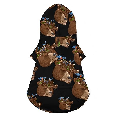 Bärenkopf Vogel Roost Hund Hoodie Luxus Hundekleidung Winter Hundejacke Haustierkleidung Hoodie Französische Bulldogge Teddy Mops Welpenkleidung XL von NLWQEKV