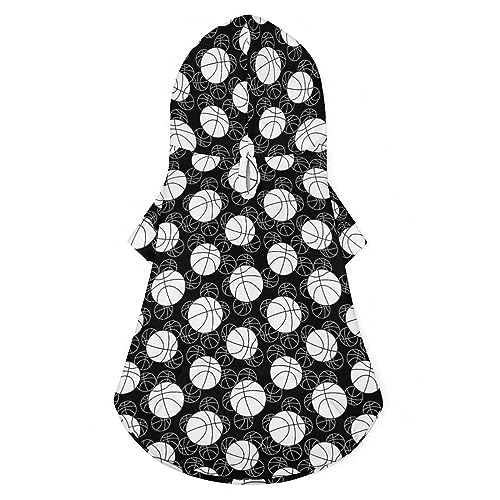 Basketbälle, schwarz und weiß, Hunde-Kapuzenpullover, luxuriöse Hundekleidung, Winter-Hundejacke, Haustierkleidung, Kapuzenpullover, französische Bulldogge, Teddy, Mops, Welpenkleidung, XL Basketbälle, schwarz und weiß, Hunde-Kapuzenpullover, luxuriöse Hundekleidung, Winter-Hundejacke, Haustierkleidung, Kapuzenpullover, französische Bulldogge, Teddy, Mops, Welpenkleidung, XL von NLWQEKV