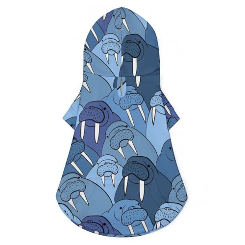Blaues Walross, süßes Katzenkostüm, Hunde-Kapuzenpullover, Haustier-Outfit für kleine mittelgroße Hunde und Katzen, 2XL Blaues Walross, süßes Katzenkostüm, Hunde-Kapuzenpullover, Haustier-Outfit für kleine mittelgroße Hunde und Katzen, 2XL von NLWQEKV