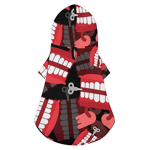 Chatter Teeth Toy Pattern Hunde-Kapuzenpullover, luxuriöse Hundekleidung, Winter-Hundejacke, Haustierkleidung, Kapuzenpullover, französische Bulldogge, Teddy, Mops, Welpenkleidung, L Chatter Teeth Toy Pattern Hunde-Kapuzenpullover, luxuriöse Hundekleidung, Winter-Hundejacke, Haustierkleidung, Kapuzenpullover, französische Bulldogge, Teddy, Mops, Welpenkleidung, L von NLWQEKV