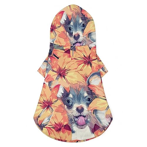 Chihuahua-Welpen und Sommerblumen-Hunde-Kapuzenpullover, luxuriöse Hundekleidung, Winter-Hundejacke, Haustierkleidung, Kapuzenpullover, französische Bulldogge, Teddy, Mops, Welpenkleidung, XL Chihuahua-Welpen und Sommerblumen-Hunde-Kapuzenpullover, luxuriöse Hundekleidung, Winter-Hundejacke, Haustierkleidung, Kapuzenpullover, französische Bulldogge, Teddy, Mops, Welpenkleidung, XL von NLWQEKV