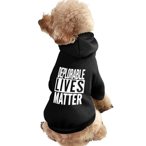 Deplorable Lives Matter Warmer Hunde-Kapuzenpullover, süßes Hundekostüm-Sweatshirt, gemütliche Haustierkleidung, S von NLWQEKV