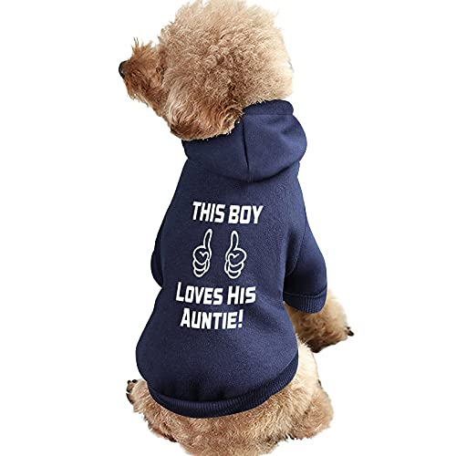 Dieser Junge liebt Seine Tante! Hunde-Sweatshirt, Warmer Haustier-Kapuzenpullover für Katzen und Hunde von NLWQEKV