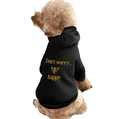 Don't Worry Bee Happy Warmer Hunde-Kapuzenpullover, süßes Hundekostüm-Sweatshirt, gemütliche Haustierkleidung, XS von NLWQEKV