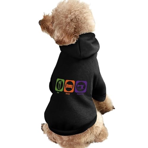 Eat Sleep Sewing Warmer Hunde-Kapuzenpullover, süßes Hundekostüm-Sweatshirt, gemütliche Haustierkleidung, XS Eat Sleep Sewing Warmer Hunde-Kapuzenpullover, süßes Hundekostüm-Sweatshirt, gemütliche Haustierkleidung, XS von NLWQEKV