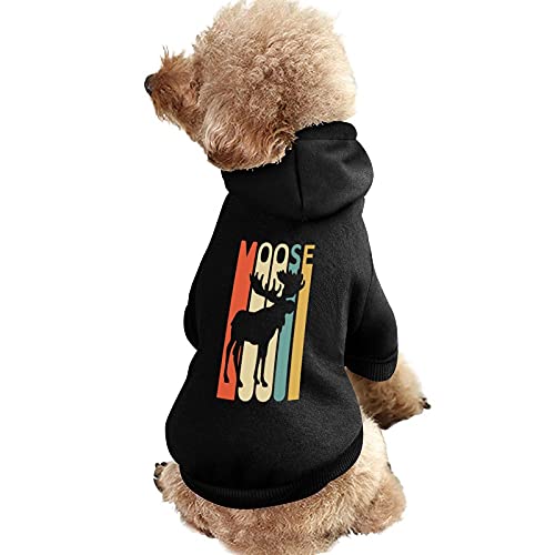 Elch-Hunde-Sweatshirt im Vintage-Stil, Warmer Haustier-Kapuzenpullover für Katzen und Hunde von NLWQEKV