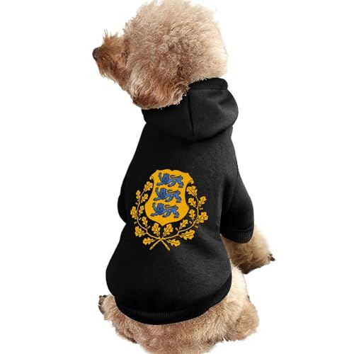 Estland National Emblem Warmer Hunde-Kapuzenpullover, süßes Hundekostüm-Sweatshirt, gemütliche Haustierkleidung, XS von NLWQEKV