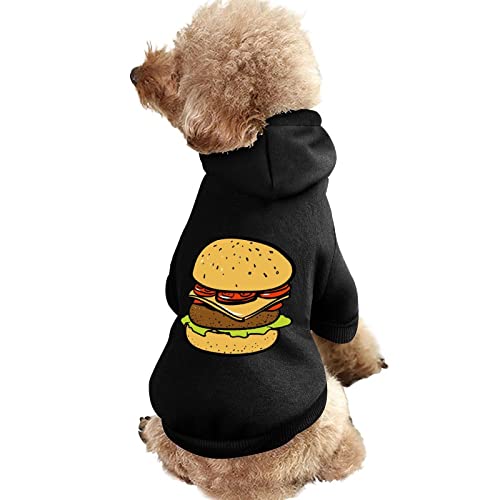 Fast Food Burger Niedliches Cartoon-Haustierkostüm Hund Welpe Kapuzenpullover Mantel Katze Kapuzenpullover von NLWQEKV