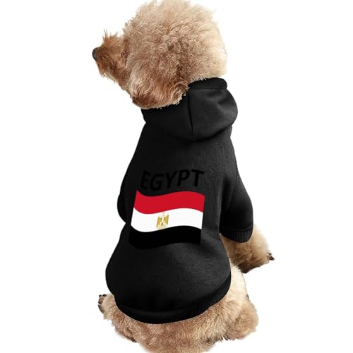 Flagge von Ägypten Warmer Hunde-Kapuzenpullover Niedliches Hundekostüm-Sweatshirt Gemütliche Haustierkleidung 2XL von NLWQEKV