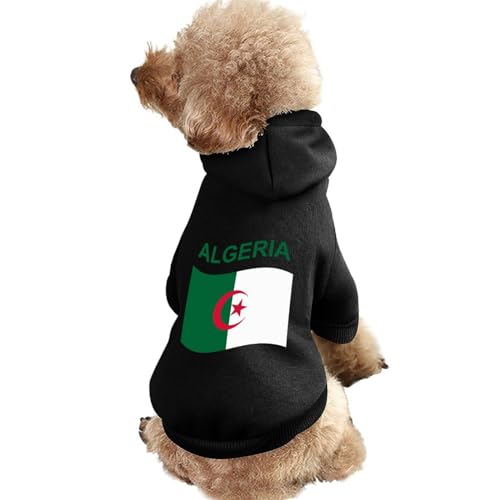 Flagge von Algerien Warmer Hunde-Kapuzenpullover Niedliches Hundekostüm-Sweatshirt Gemütliche Haustierkleidung L von NLWQEKV