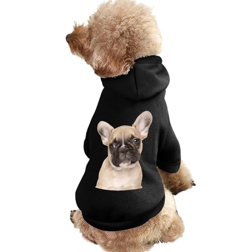 Französische Bulldogge, Warmer Hunde-Kapuzenpullover, süßes Hundekostüm-Sweatshirt, gemütliche Haustierkleidung, XS von NLWQEKV
