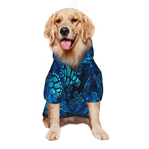 Großer Hunde-Kapuzenpullover, Aquarell, Blaue Meeresschildkröte, Haustierkleidung, Pullover mit Mütze, weicher Katzen-Outfit-Mantel, Größe XL Großer Hunde-Kapuzenpullover, Aquarell, Blaue Meeresschildkröte, Haustierkleidung, Pullover mit Mütze, weicher Katzen-Outfit-Mantel, Größe XL von NLWQEKV