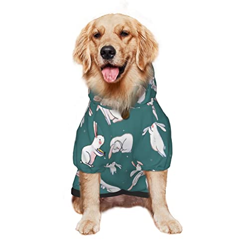 Großer Hunde-Kapuzenpullover, Aquarell, Kaninchen, Osterhasen, Haustierkleidung, Pullover mit Mütze, weicher Katzen-Outfit-Mantel, Größe XL Großer Hunde-Kapuzenpullover, Aquarell, Kaninchen, Osterhasen, Haustierkleidung, Pullover mit Mütze, weicher Katzen-Outfit-Mantel, Größe XL von NLWQEKV