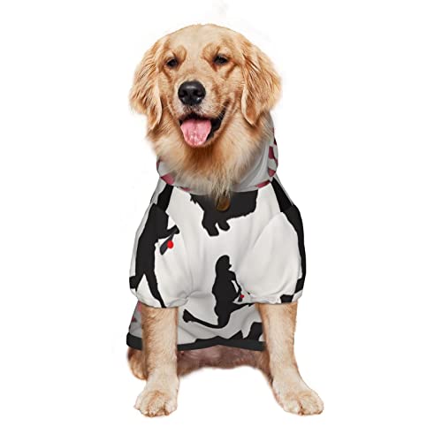 Großer Hunde-Kapuzenpullover, Baseballspiel-Liebhaber, Haustier-Kleidung, Pullover mit Mütze, weicher Katzen-Outfit-Mantel, Größe XL von NLWQEKV