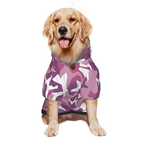 Großer Hunde-Kapuzenpullover, Camo, Militär, Hipster, Rosa, Haustierkleidung, Pullover mit Mütze, weicher Katzen-Outfit-Mantel, Größe M Großer Hunde-Kapuzenpullover, Camo, Militär, Hipster, Rosa, Haustierkleidung, Pullover mit Mütze, weicher Katzen-Outfit-Mantel, Größe M von NLWQEKV