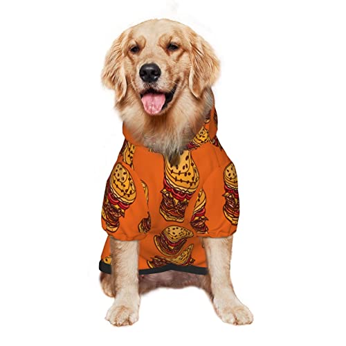 Großer Hunde-Kapuzenpullover, Fast-Food-Hamburger, Haustierkleidung, Pullover mit Mütze, weicher Katzen-Outfit-Mantel, Größe XL Großer Hunde-Kapuzenpullover, Fast-Food-Hamburger, Haustierkleidung, Pullover mit Mütze, weicher Katzen-Outfit-Mantel, Größe XL von NLWQEKV