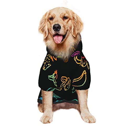 Großer Hunde-Kapuzenpullover, Früchte, Vegetarismus, Haustierkleidung, Pullover mit Mütze, weicher Katzen-Outfit-Mantel, Größe XL von NLWQEKV