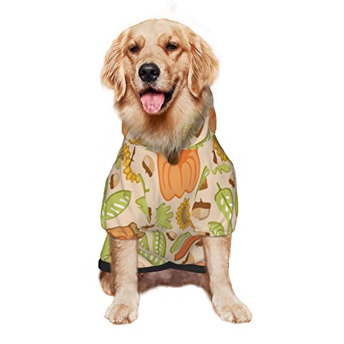 Großer Hunde-Kapuzenpullover, Kürbiskuchen, Thanksgiving, Haustierkleidung, Pullover mit Mütze, weicher Katzen-Outfit-Mantel, Größe XL Großer Hunde-Kapuzenpullover, Kürbiskuchen, Thanksgiving, Haustierkleidung, Pullover mit Mütze, weicher Katzen-Outfit-Mantel, Größe XL von NLWQEKV