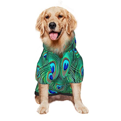 Großer Hunde-Kapuzenpullover, Pfauenfeder, Schönheit, Haustierkleidung, Pullover mit Mütze, weicher Katzen-Outfit, Mantel, Größe M Großer Hunde-Kapuzenpullover, Pfauenfeder, Schönheit, Haustierkleidung, Pullover mit Mütze, weicher Katzen-Outfit, Mantel, Größe M von NLWQEKV