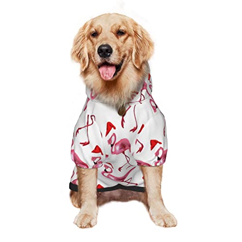 Großer Hunde-Kapuzenpullover, Urlaub, Flamingos, Haustierkleidung, Pullover mit Mütze, weicher Katzen-Outfit-Mantel, Größe M Großer Hunde-Kapuzenpullover, Urlaub, Flamingos, Haustierkleidung, Pullover mit Mütze, weicher Katzen-Outfit-Mantel, Größe M von NLWQEKV