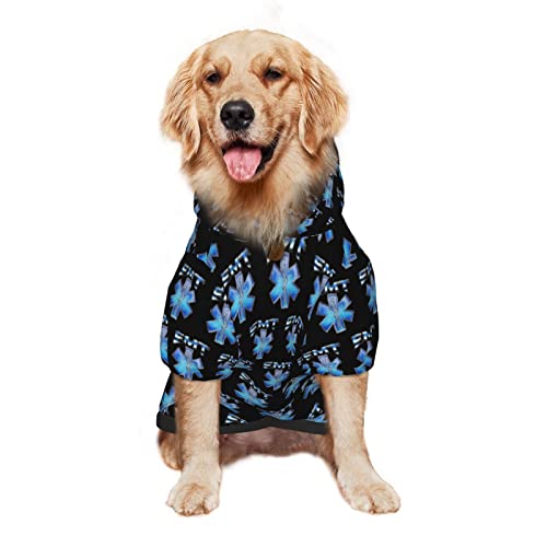 Großer Hunde-Kapuzenpullover, Vintage EMTPet-Kleidung, Pullover mit Mütze, weicher Katzen-Outfit-Mantel, klein von NLWQEKV