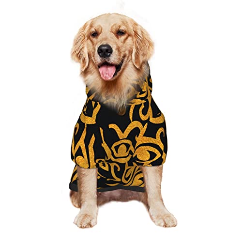 Großer Hunde-Kapuzenpullover, goldenes Horusauge, ägyptische Haustierkleidung, Pullover mit Mütze, weicher Katzen-Outfit-Mantel, klein von NLWQEKV