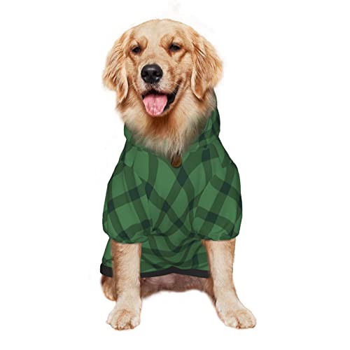 Großer Hunde-Kapuzenpullover, grün, Kreuz, kariert, Haustierkleidung, Pullover mit Mütze, weicher Katzen-Outfit, Mantel, klein Großer Hunde-Kapuzenpullover, grün, Kreuz, kariert, Haustierkleidung, Pullover mit Mütze, weicher Katzen-Outfit, Mantel, klein von NLWQEKV