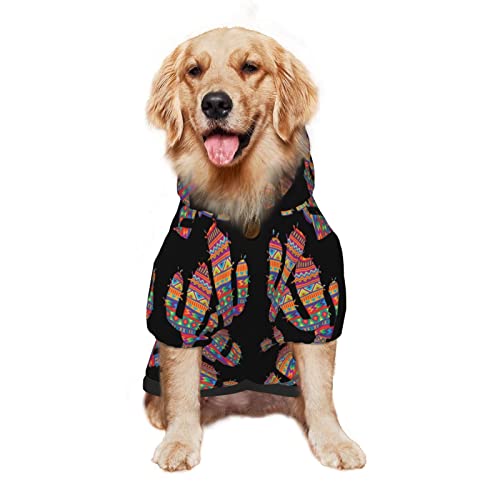 Großer Hunde-Kapuzenpullover, mexikanischer spanischer Stil, Kaktus-Haustierkleidung, Pullover mit Mütze, weicher Katzen-Outfit-Mantel, groß von NLWQEKV