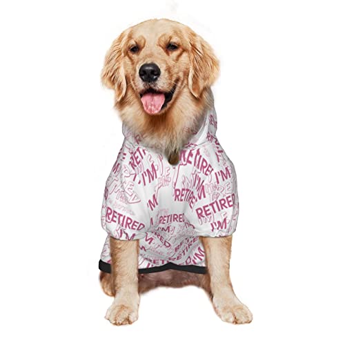 Großer Hunde-Kapuzenpullover „I'm Retired Retirement Party“, Haustierkleidung, Pullover mit Mütze, weicher Katzen-Outfit-Mantel, Größe XL Großer Hunde-Kapuzenpullover „I'm Retired Retirement Party“, Haustierkleidung, Pullover mit Mütze, weicher Katzen-Outfit-Mantel, Größe XL von NLWQEKV