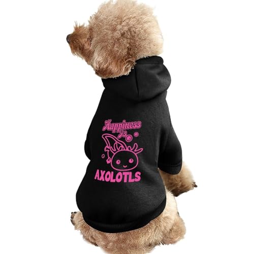 Happiness is Axolotls Warmer Hunde-Kapuzenpullover, süßes Hundekostüm-Sweatshirt, gemütliche Haustierkleidung, XS von NLWQEKV