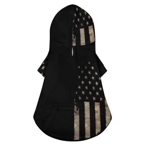 Haustier-Kapuzenpullover mit amerikanischer Flagge, geeignet für kleine Hunde und Katzen, Haustier-Wintermantel Haustier-Kapuzenpullover mit amerikanischer Flagge, geeignet für kleine Hunde und Katzen, Haustier-Wintermantel von NLWQEKV