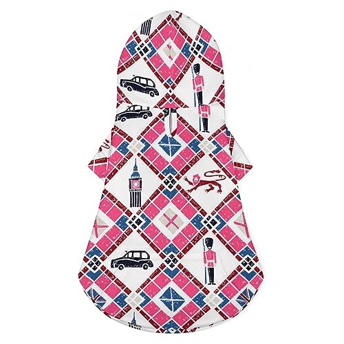 Hunde-Kapuzenpullover mit Argyle- und britischen Flaggen, luxuriöse Hundekleidung, Winter-Hundejacke, Haustierkleidung, Kapuzenpullover, französische Bulldogge, Teddy, Mops, Welpenkleidung, S Hunde-Kapuzenpullover mit Argyle- und britischen Flaggen, luxuriöse Hundekleidung, Winter-Hundejacke, Haustierkleidung, Kapuzenpullover, französische Bulldogge, Teddy, Mops, Welpenkleidung, S von NLWQEKV