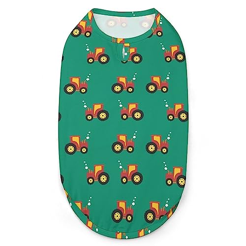 Hunde-Shirts mit Traktor-Muster, Haustier-Sweatshirt, Geburtstagsgeschenk, Kleidung, T-Shirt, ärmelloses Sommer-Tanktop für Welpen und Katzen Hunde-Shirts mit Traktor-Muster, Haustier-Sweatshirt, Geburtstagsgeschenk, Kleidung, T-Shirt, ärmelloses Sommer-Tanktop für Welpen und Katzen von NLWQEKV